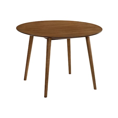 Armen Living Arcadia 42" Round Dining Table in Walnut Wood LCARDIWA42